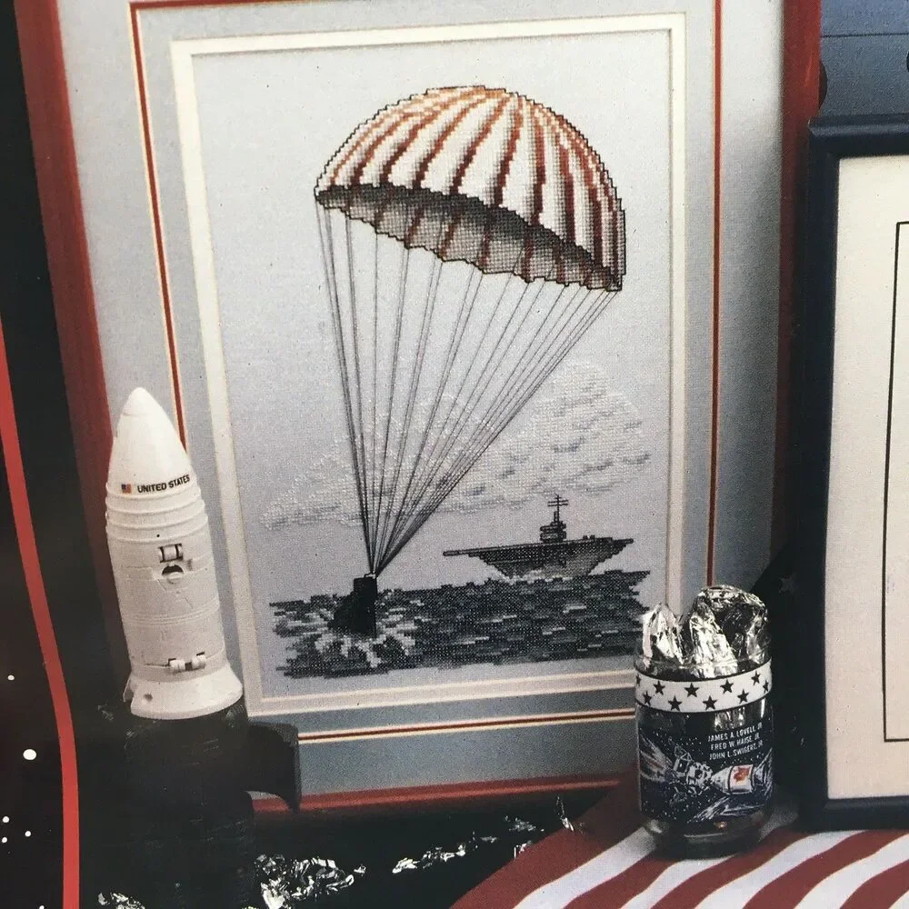 “Reach for the Stars” Cross Stitch Pattern Book Space Astronaut NASA Apollo